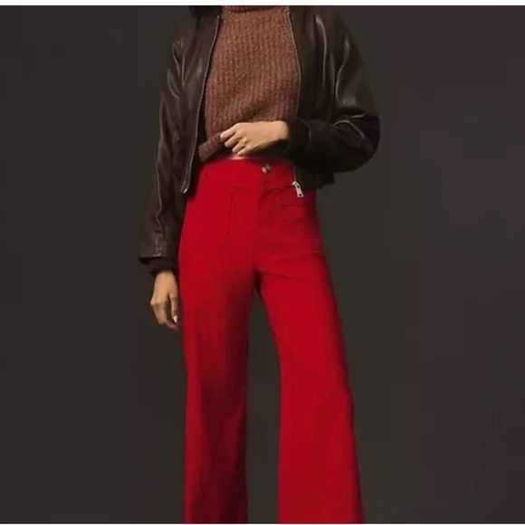 Anthropologie The Colette Cropped Wide-Leg Pants by Maeve 31 Petite